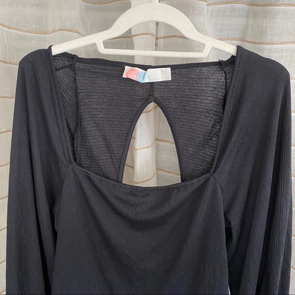 Free People Beach Square Neck Balloon Sleeve Top - Picture 2 of 8